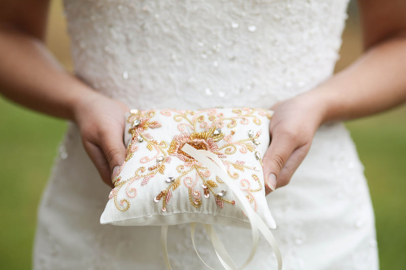 Ring Bearer Pillow Wedding Accessories - Ivory Gold color | eBay