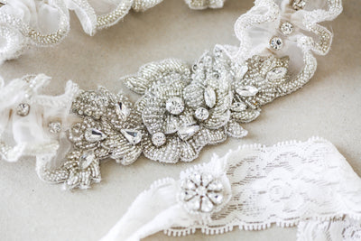 Embellished Bridal Garter Set - Style R121