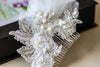 silver and ivory bridal hair adornments