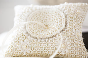 beaded wedding ring bearer pillows