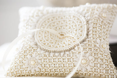 Beaded Ring Bearer Pillow - Style P001