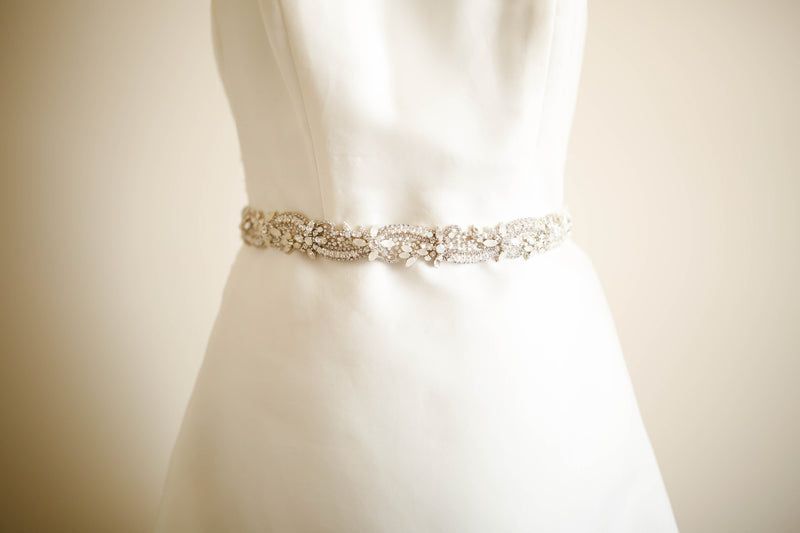 Bridal Belt and Sashes in Opal - Style S36