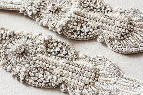 Art Deco Bridal Belt All around wedding sash Bridal Belts