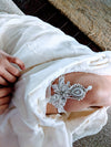 Ivory and Silver Wedding Garter with Crystal Accents - Style G1902