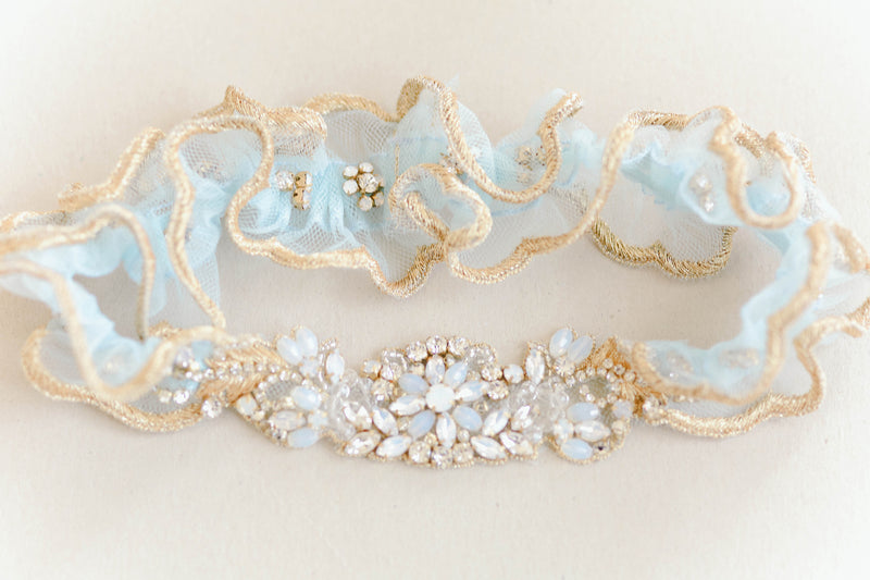 blue bridal garter