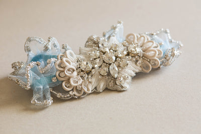 Blue Bridal Garter Set - Style R36