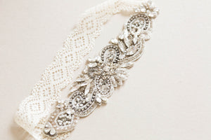 Vintage inspired antique bridal garter - Style R31