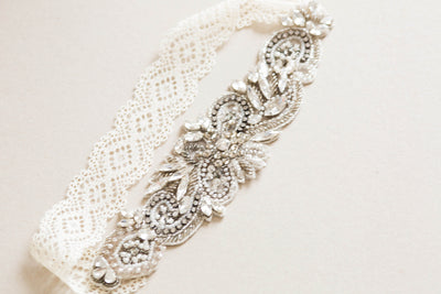 Vintage inspired antique bridal garter - Style R31