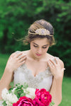 Gold and opal bridal hairpiece - Style H42