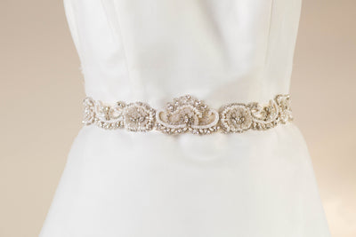 Offwhite and silver bridal belt - Style R32