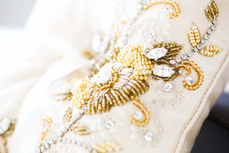 beaded ring bearer pillow