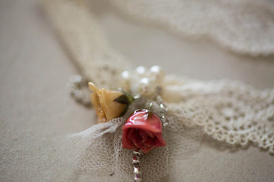 Bridal garter  - Rose ( 1 qty ready to ship)