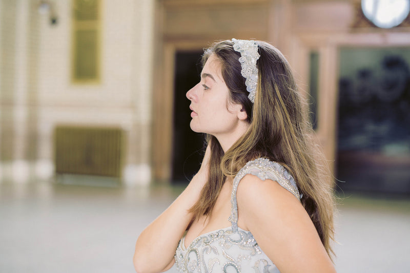 designer bridal head piece - style isla