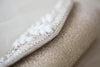 Silver beaded bridal clutch
