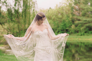 Vintage inspired cathedral length bridal veil - Style V05  (1 qty ready to ship)