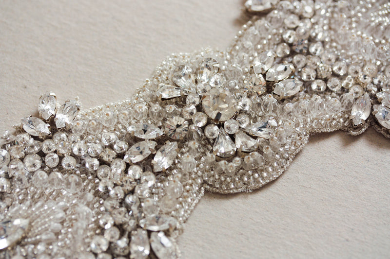 Bridal belts for Lace Dress | Swarovski Bridal Belt Silver color as pictured with 28 to 29 inches of beading / Silver Bridal belts for Lace Dress | Swarovski Bridal Belt Silver color as pictured with 28 to 29 inches of beading / Silver