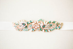 emerald green and gold wedding belt