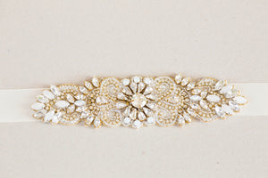 Gold and opal bridal sash - Style sash R20
