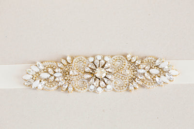 Gold and opal bridal sash - Style sash R20