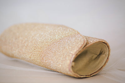 Gold Colored Beaded Clutch - Style CT12