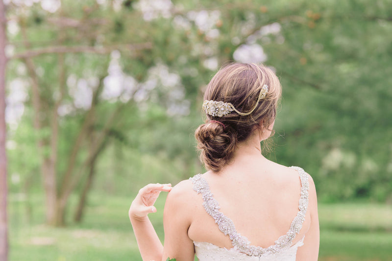 Gold and opal bridal headpiece - Style H43 (Ready to ship)
