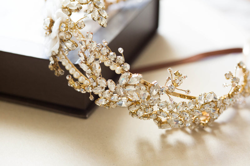 designer gold hair vines - H35