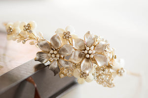 gold bridal headband - H30