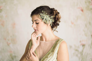 gold bridal hair vines