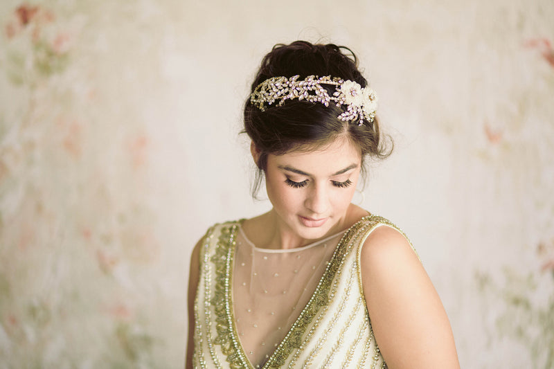 double row bridal headband
