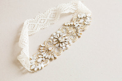 Gold bridal garter set - Style Garter R21