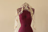 Couture bridal veil for receiption in green