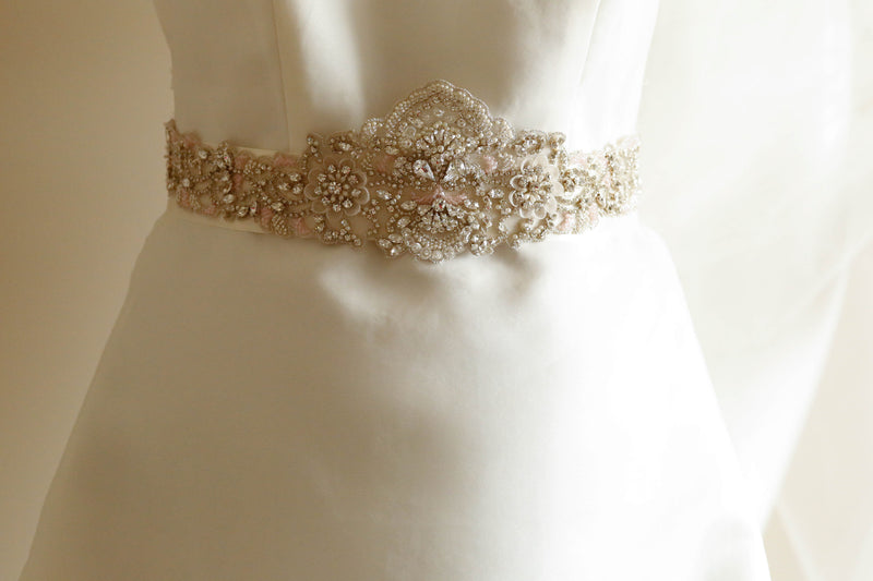 wedding dress embellishment in pink - viola