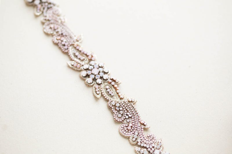 rosegold bridal dress belt