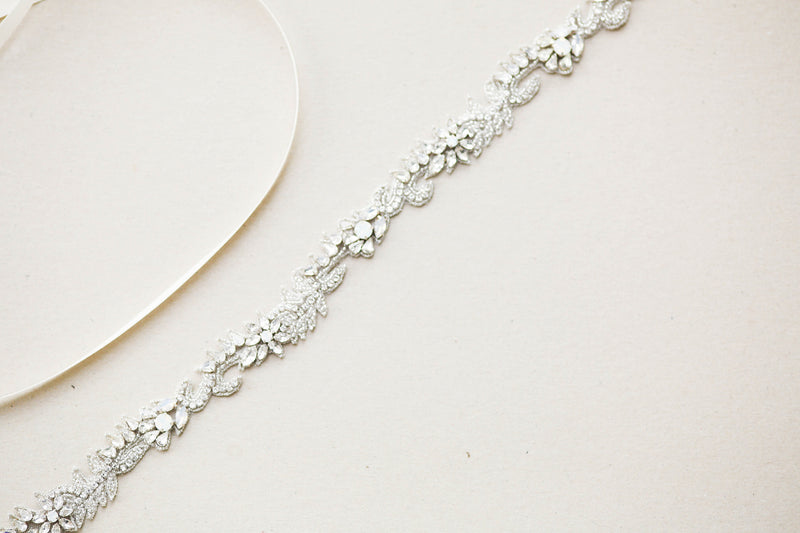 bridal dress sahes and belts in silver