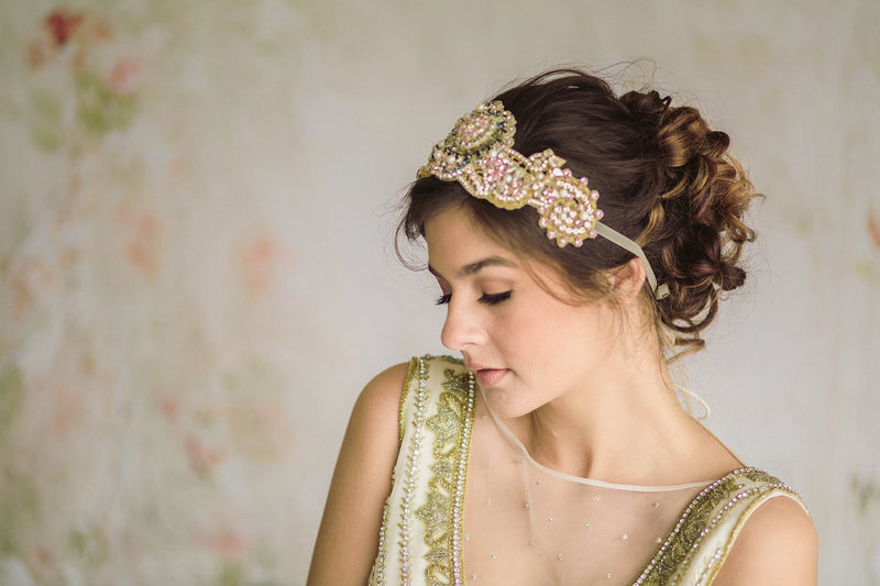Headpiece - Blume gold (1 qty ready to ship)