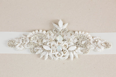 Opal rhinestone encrusted bridal bracelet - Style R29