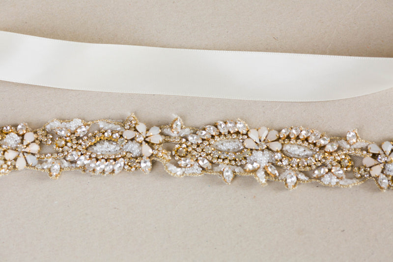 Gold and opal rhinestone bridal belt | Millieicaro | Style R23 Gold and opal rhinestone bridal belt | Millieicaro | Style R23