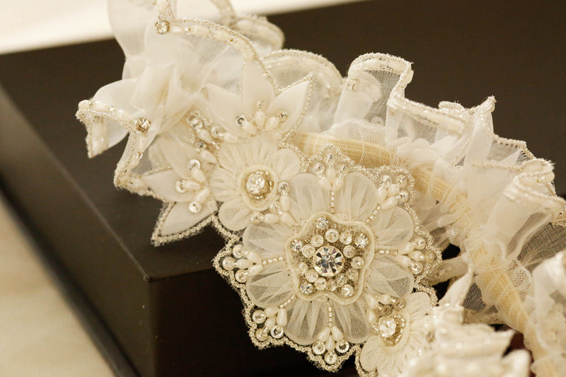 wedding garter set - sunflower