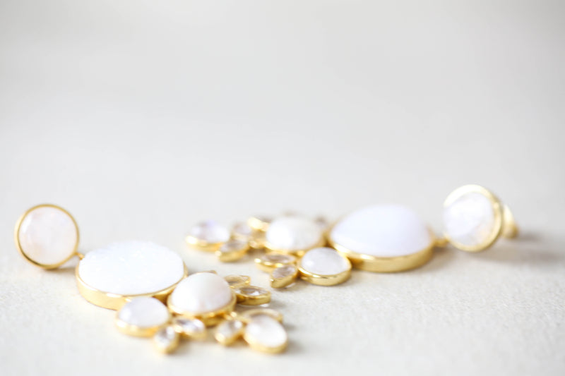pearl and moonstone earrings bridal