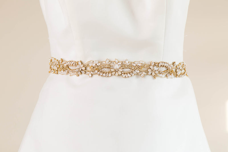Gold and opal rhinestone bridal belt Millieicaro Style R23