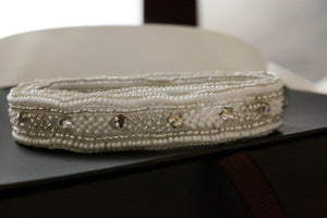 White bridal sash