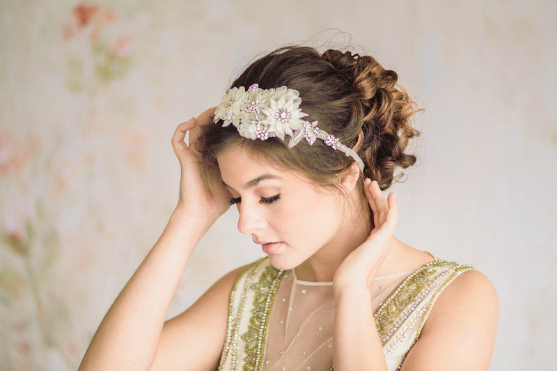 beaded wedding headbands