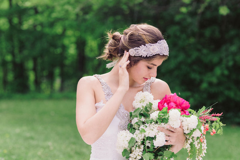 Vintage inspired bridal headband - Style H45