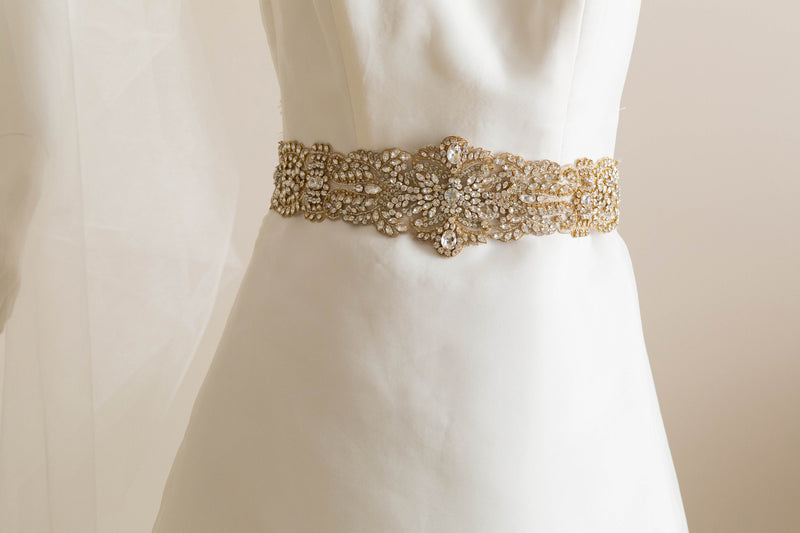 gold bridal sash