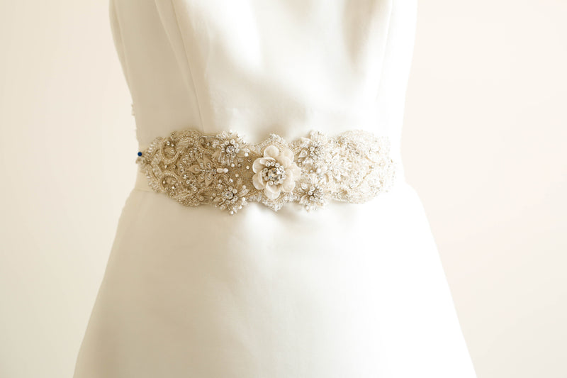 Ivory bridal belts and sashes - Style S32 (1 qty ready to ship) Ivory bridal belts and sashes - Style S32 (1 qty ready to ship)