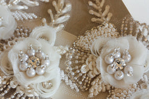 Bridal sashes and belts - Vintage flower ( 14 inches)